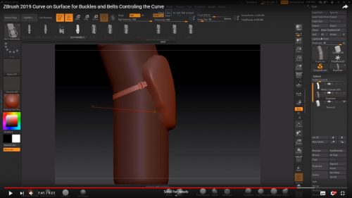 ZBrush 2019 Curve on Surface for Buckles and Belts Controling the Curve