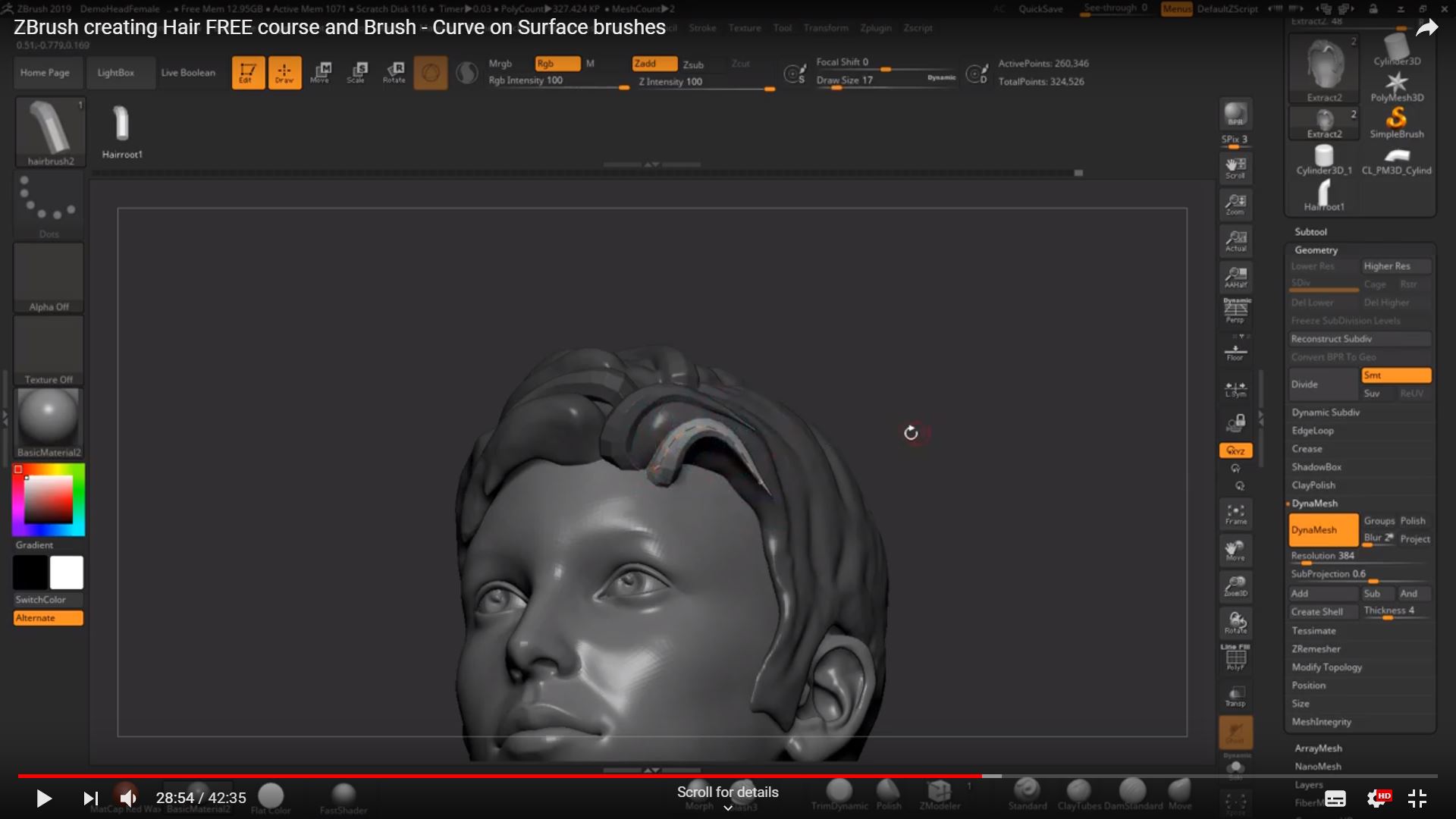 draw curve on surface zbrush