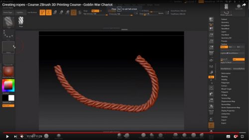 Creating ropes – Course ZBrush 3D Printing Course