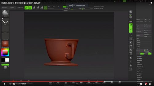 Modelling a Cup in ZBrush